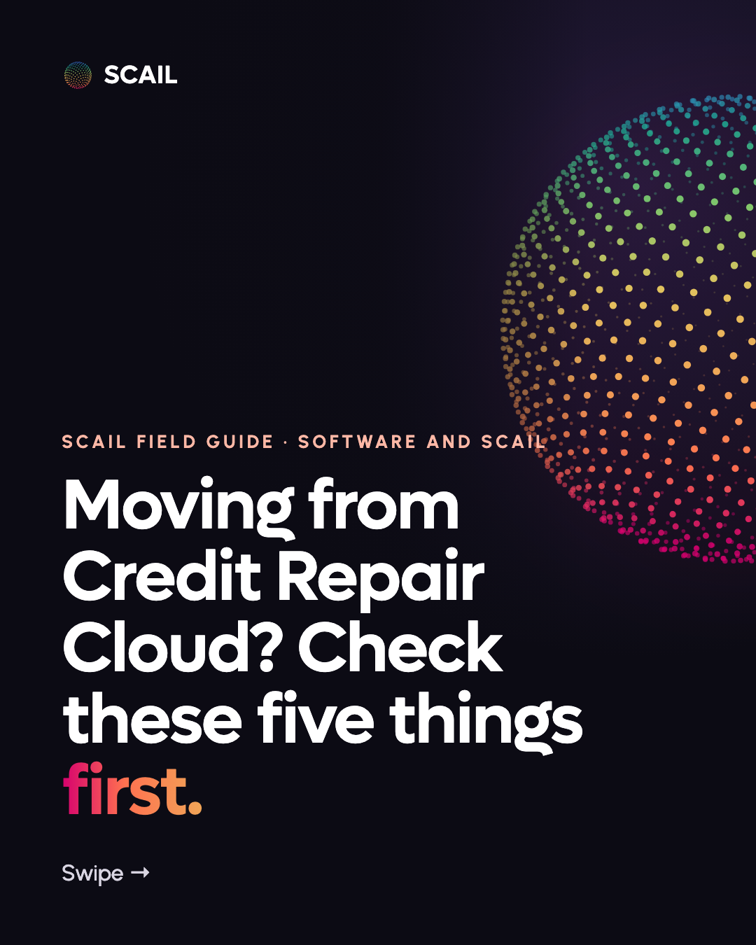 Credit Repair Cloud to SCAIL Migration Guide: first slide of the Instagram carousel
