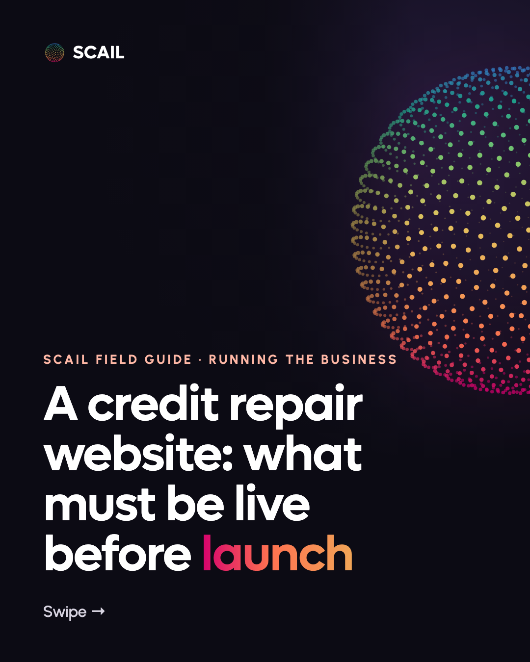 Credit Repair Website Launch Checklist: first slide of the Instagram carousel