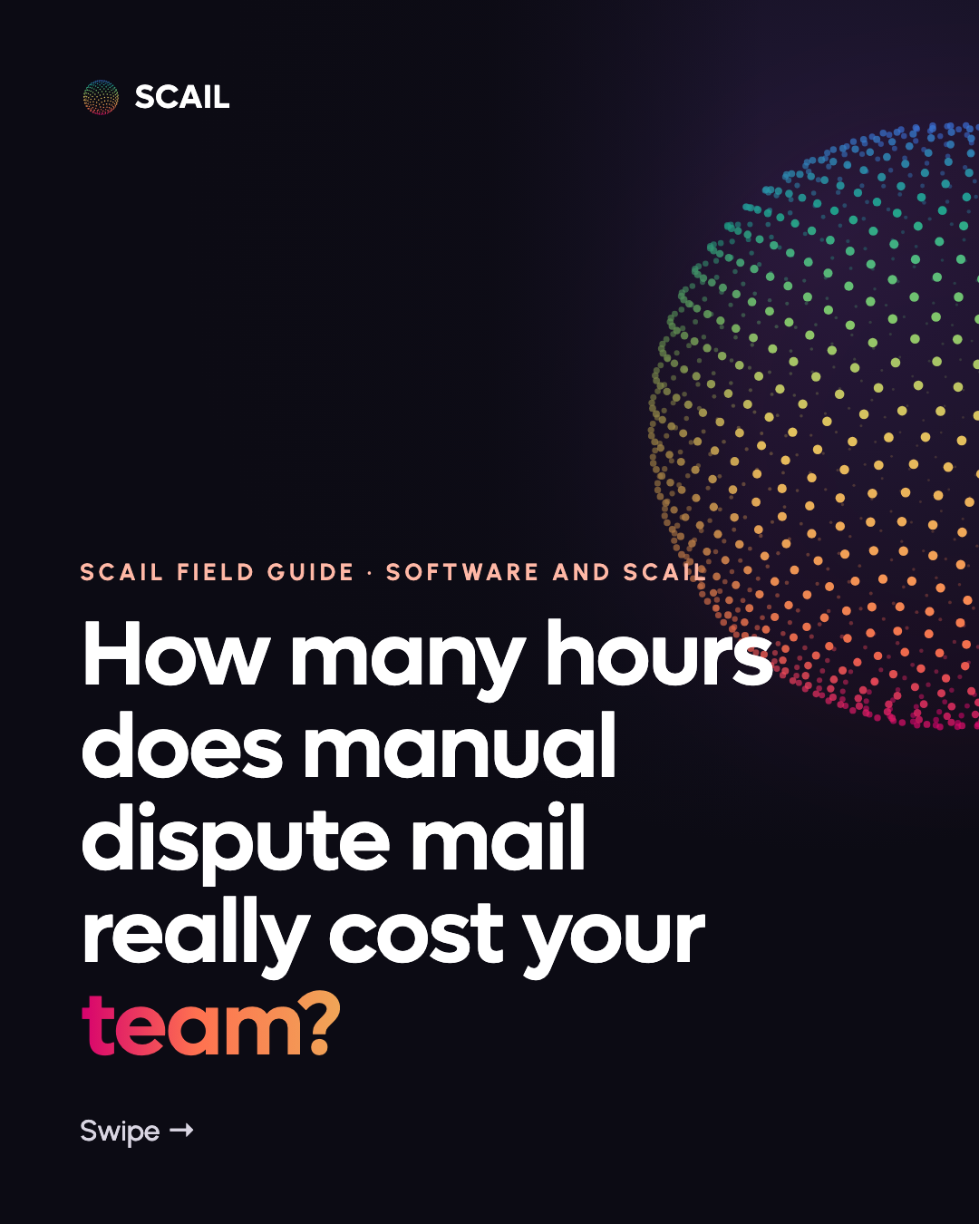 Manual Dispute Time-Cost Calculator: first slide of the Instagram carousel